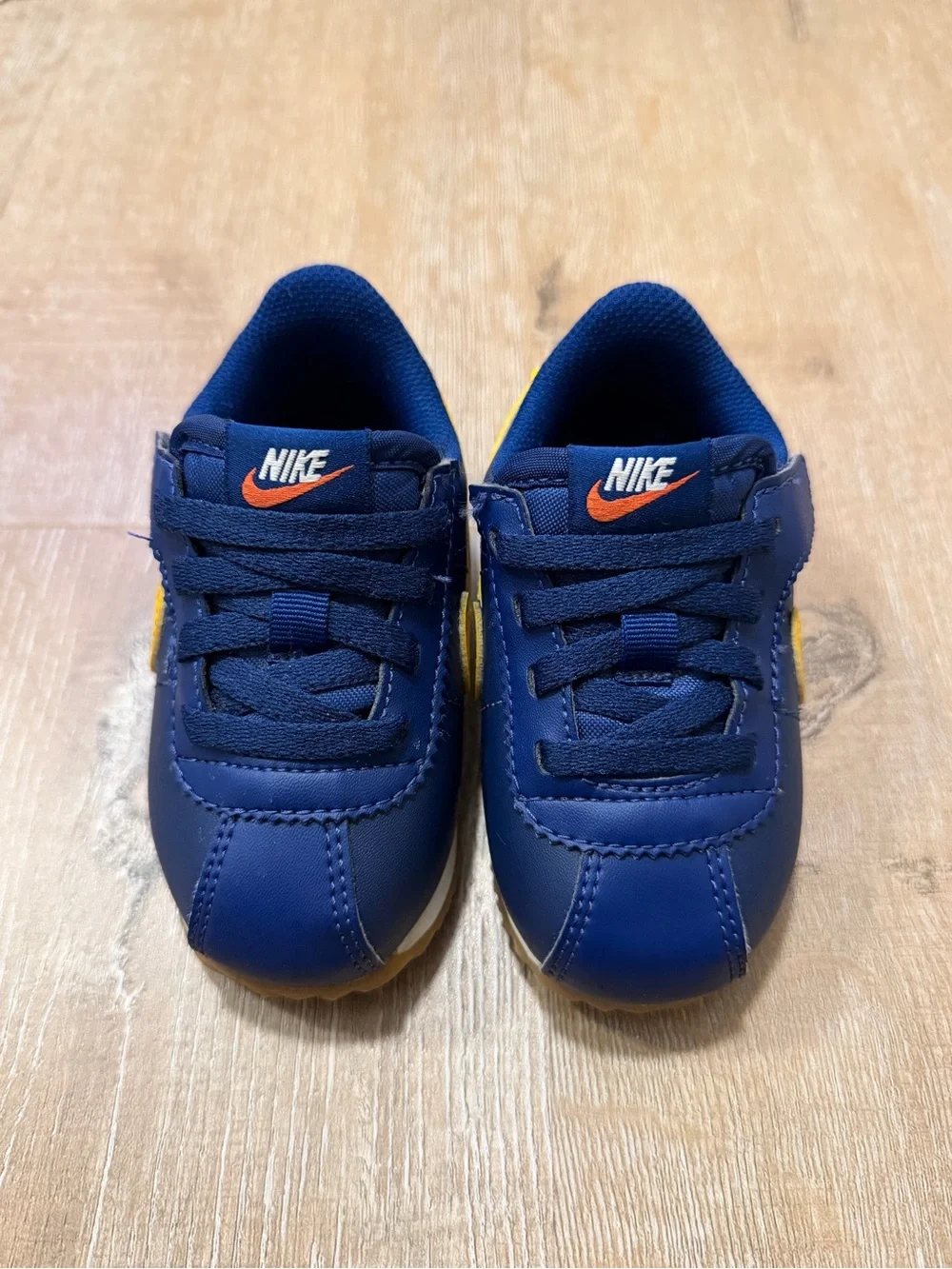 Nike Kids' Cortez EasyOn Sneaker - Midnight Blue/Yellow Toddler size 6c